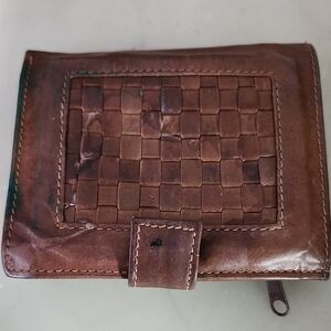 Kenneth Cole Brown Woven Faux Leather Wallet